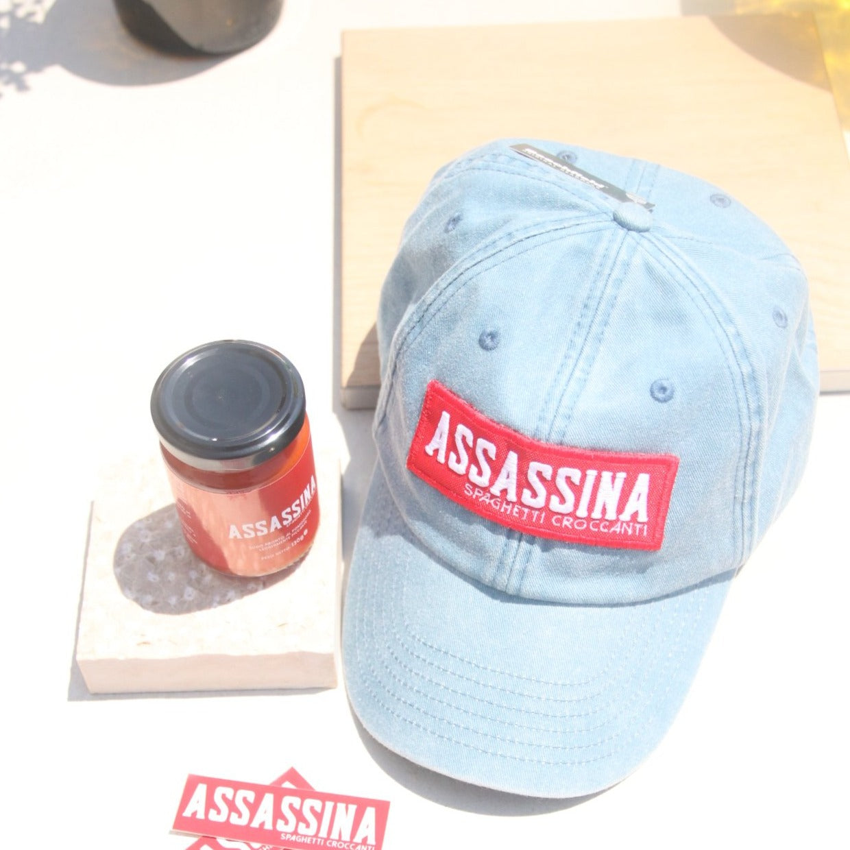 Cappello assassina jeans chiaro